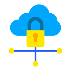 Cloud Lock Flat Icon
