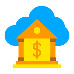 Cloud Banking Flat Icon