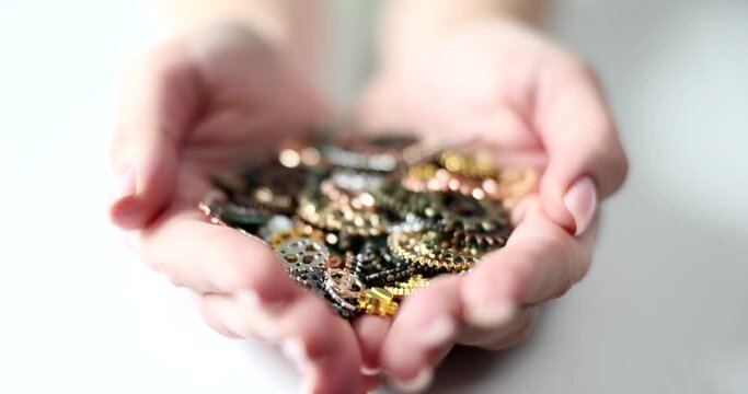 Ideal solution and different gears in hands.