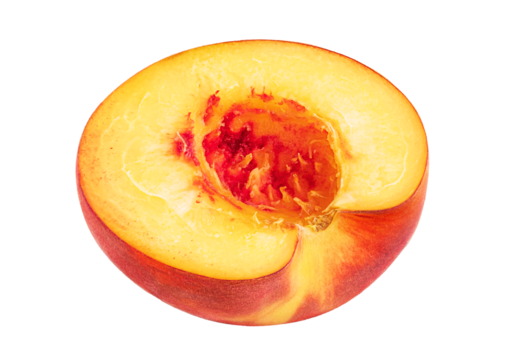 Peach fruit isolated on white or transparent background.