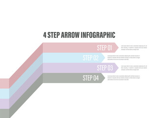 arrow wall infographic Minimal design Vector. simple concept with shapes and colors.