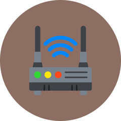 Wireless Router Multicolor Circle Flat Icon