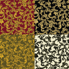 Black and gold luxury ornament seamless pattern. Traditional Turkish, Pakistani, and Indian motifs. Great for fabric and textile, wallpaper, packaging or any desired idea.