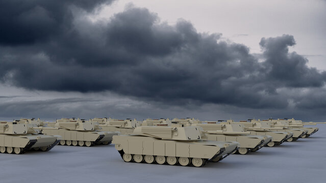 3d render tanks for the Armed Forces of Ukraine abrams