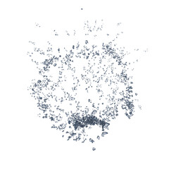 Shattered glass debris isolated transparent background 3d rendering
