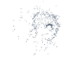 Shattered glass debris isolated transparent background 3d rendering
