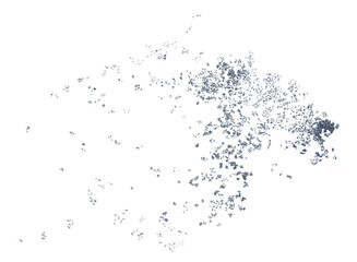 Shattered glass debris isolated transparent background 3d rendering
