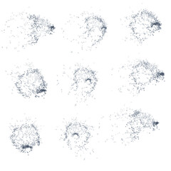 Shattered glass debris isolated transparent background 3d rendering
