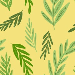 Obraz premium Botanical pattern with green leaves 