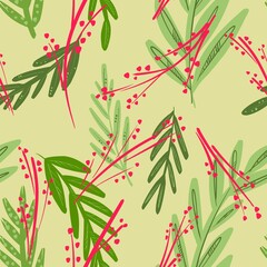 seamless pattern with leaves 