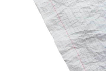 Crumpled sheet of paper in a cage for writing with an empty place for an inscription or logo. Crumpled paper