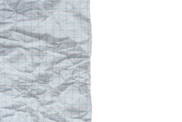 Crumpled sheet of paper in a cage for writing with an empty place for an inscription or logo. Crumpled paper