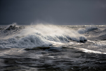 stormy sea waves