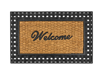 Welcome mat isolated with cut out background.