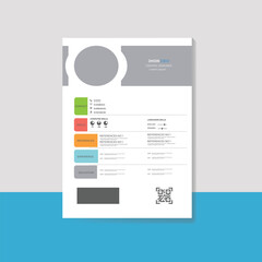 Professional CV resume template design and letterhead 