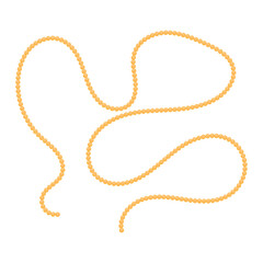 Isolated open golden necklace Flat design Vector illustration