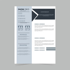 Professional CV resume template design and letterhead 