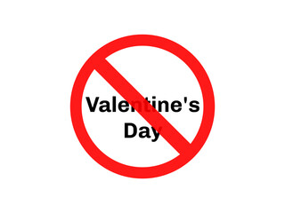 Banned Valentine's Day icon. No valentine's