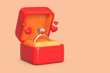 3d rendering of a diamond ring icon