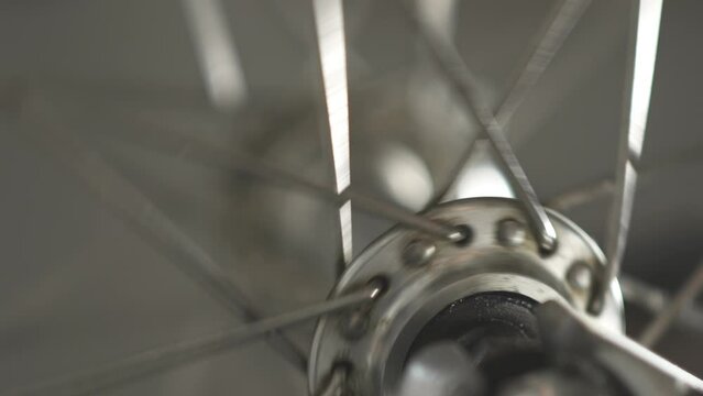 Studio Close up of bike spokes