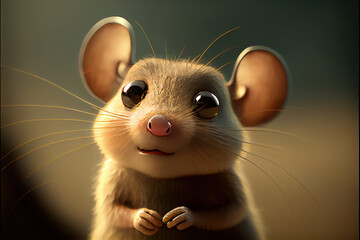 Mouse with funny face .Generative AI