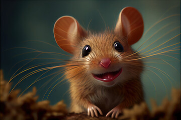 Mouse with funny face .Generative AI