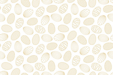 seamless golden pattern with easter eggs - vector illustration