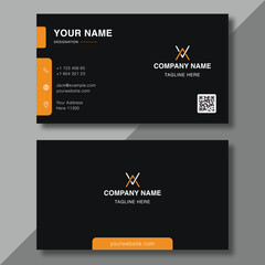 Black and yellow modern business card, professional corporate card