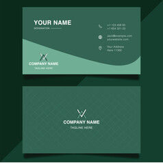 Soft green business card template, modern card design