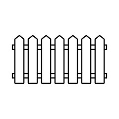 Fence icon. Fencing. Black contour linear silhouette. Horizontal front view. Editable strokes. Vector simple flat graphic illustration. Isolated object on a white background. Isolate.