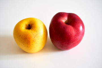 apples lie on a white background