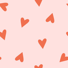 Seamless pattern with chaotic hearts.