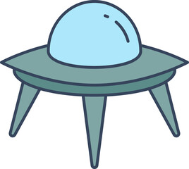 UFO, flying saucer icon illiustration