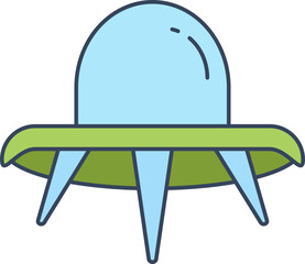 UFO, flying saucer icon illiustration