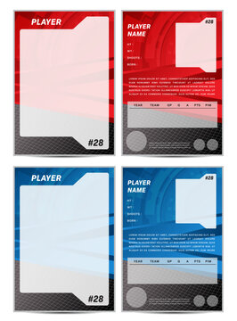 Sport player trading card frame border template design 
