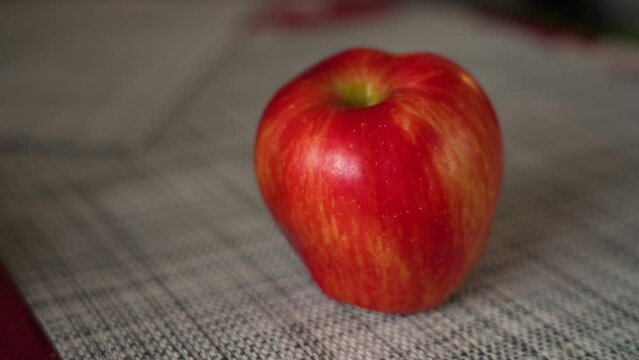 red apple on a table