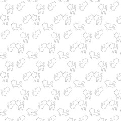 Fototapeta na wymiar Background pattern with the contour of cats in black.