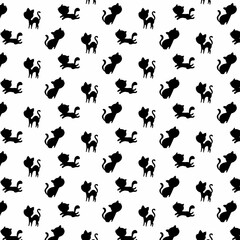 Background with a silhouette of cats in black.