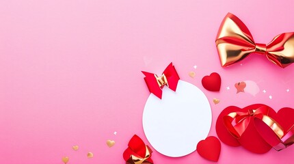 Fondo de San Valentín con sobre, tarjeta de papel y corazones rojos para un mensaje de amor romántico, IA Generativa