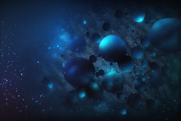 abstract wallpaper background with Dark blue and gold particle. Christmas Golden light shine particles bokeh on navy blue background. Gold foil texture,generative ai.
