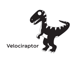 Velociraptor isolated vector Silhouettes 