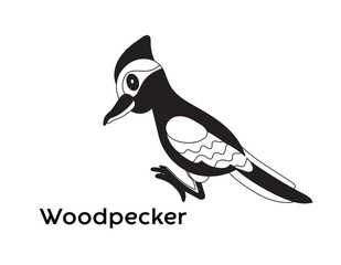Woodpecker isolated vector Silhouettes.
