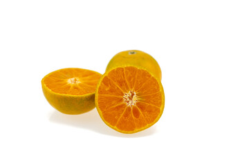 Orange fruit isolated on white background.	
