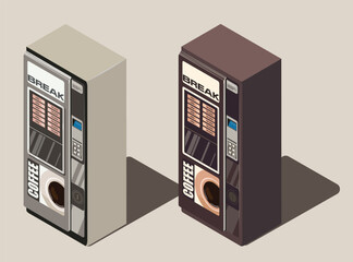 Coffee machines light and dark in isomeria. Illustrations in vector and each on a separate layer. 