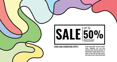 Colorful abstract geometric and fluid banner template for marketing promotion material. Giveaway, cash back, gift card, and member card bonus design template.