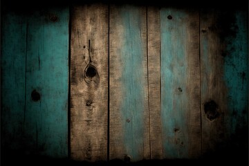 Fototapeta na wymiar a wood paneled wall with blue paint and holes in the middle of the wood, with a black frame around the bottom of the panel. generative ai