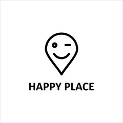 Happy Place logo vector template