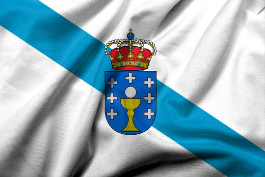 3D Flag of Galicia satin