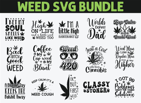 15 Weed Svg Bundle Design