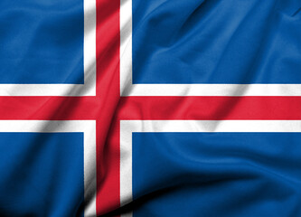Fototapeta premium 3D Flag of Iceland satin